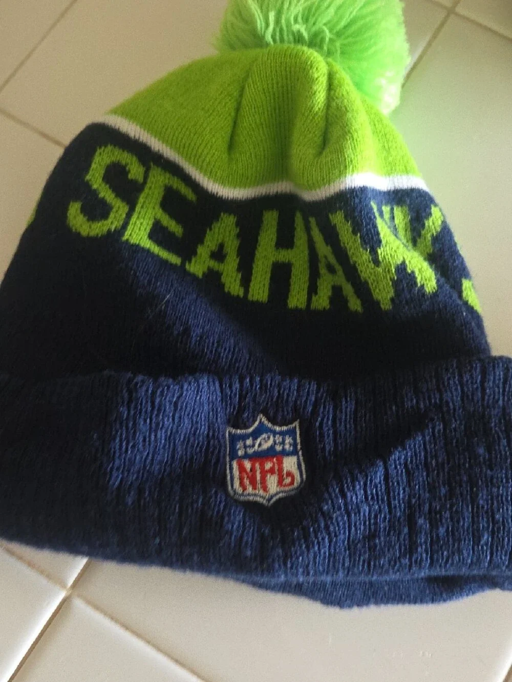 NFL New Era Navy & White Fleece-Lined Beanie